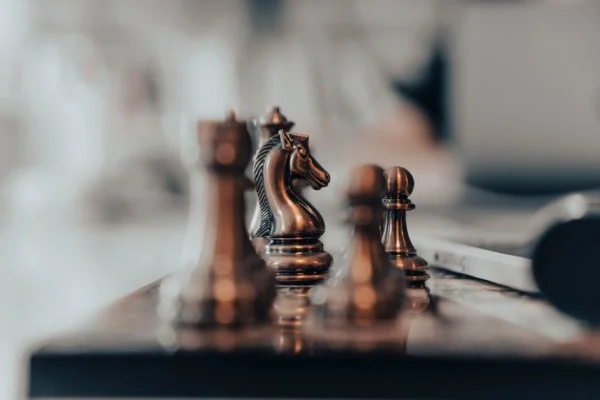 chess pieces close up